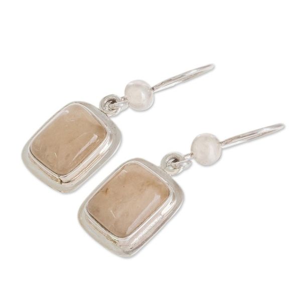 Alternate image for Artisan Crafted Orange Quartz and Silver Earrings Maya Sunbeam