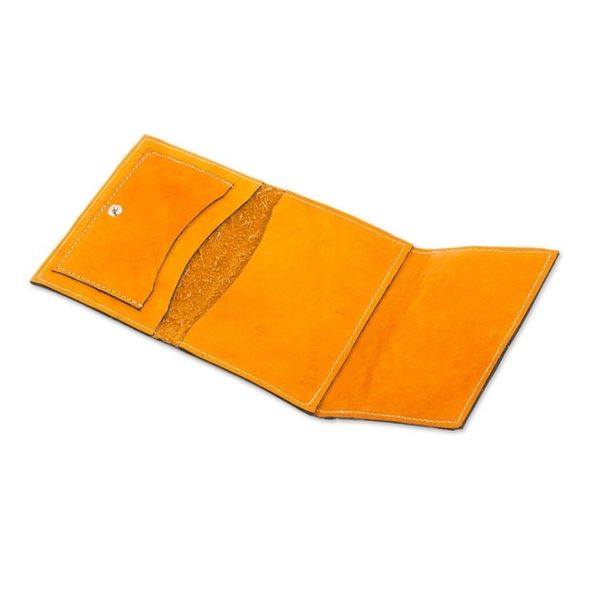 Alternate image for Saffron Colored Leather Wallet with Snap Closure Living Culture