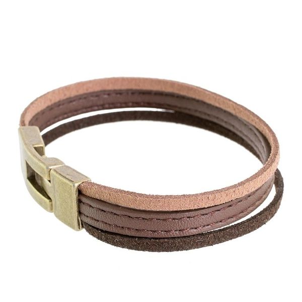 Alternate image for Antiqued Tricolor Faux Leather Wristband Bracelet Antiqued Tricolor Elegance