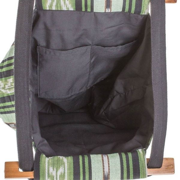 Alternate image for Handwoven Cotton Sling in Green from El Salvador Natural Fields