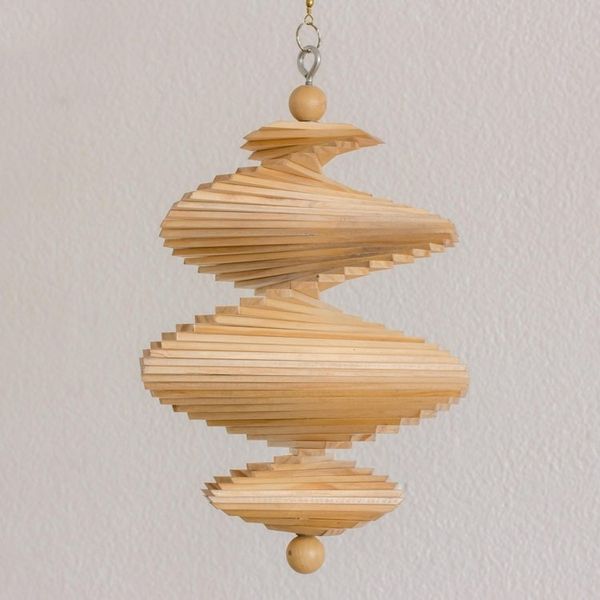 Alternate image for Hand Carved Pinewood Mobile with Adjustable Shapes Tranquil Winds