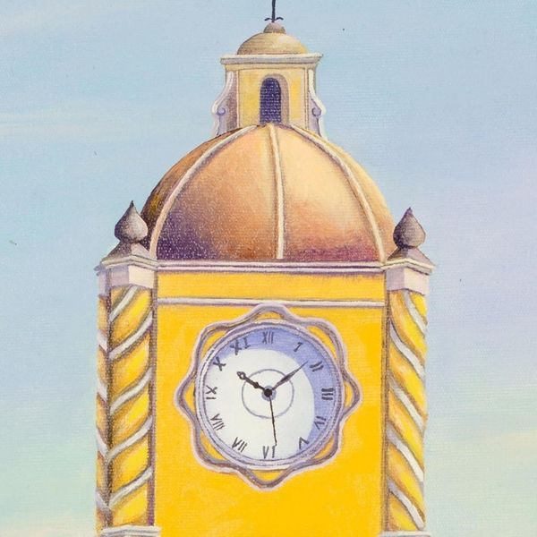 Alternate image for Signed Realist Cityscape Painting from Guatemala Arch Street