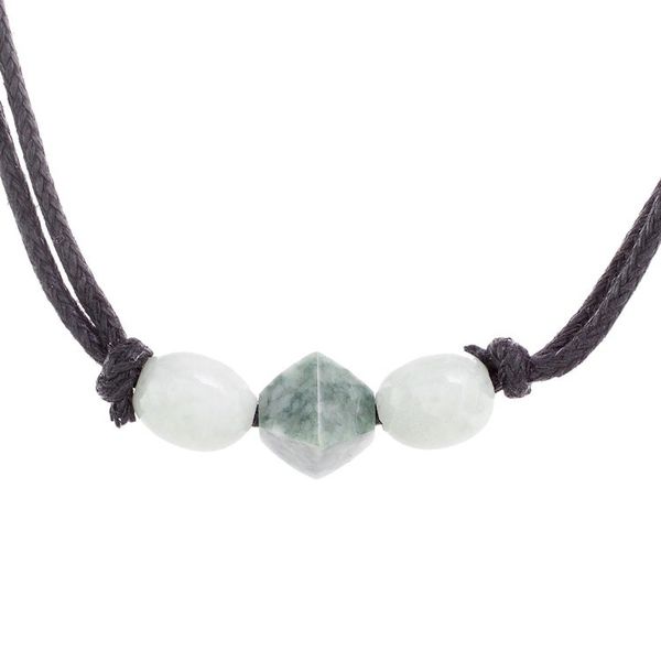 Alternate image for Geometric Jade Pendant Necklace Crafted in Guatemala Ancestral Maya in Green