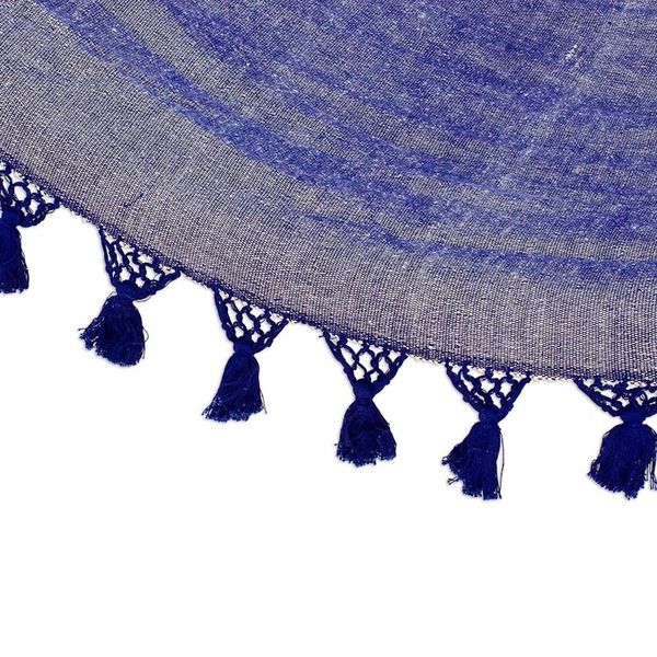 Alternate image for Handwoven Cotton Single Hammock in Sapphire from Guatemala Jacaranda Flowers