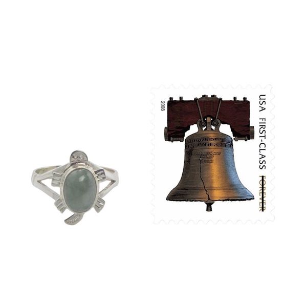 Alternate image for Guatemalan Handcrafted Light Green Jade Ring Light Green Marine Turtle