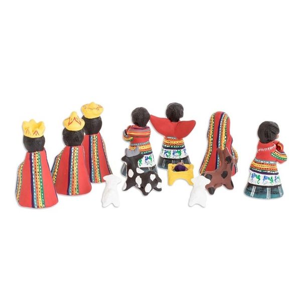 Alternate image for Christianity Ceramic Nativity Scene Sculpture Set of 12 San Juan Comalapa