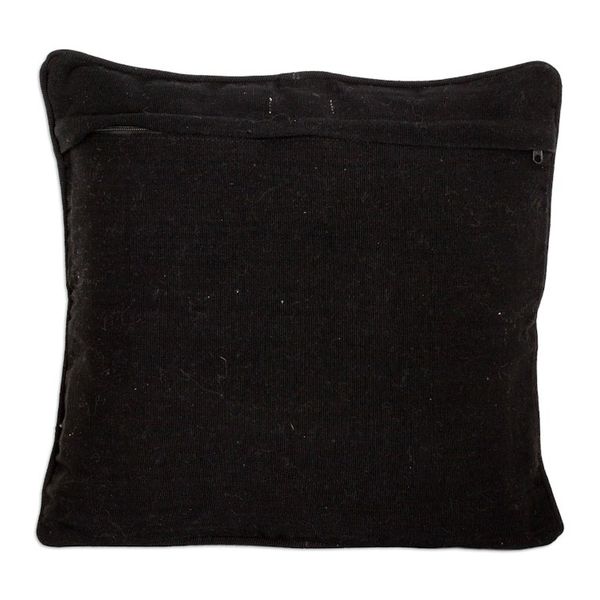 Alternate image for Red Deer Theme Maya Backstrap Black Cotton Cushion Cover Red Maya Deer