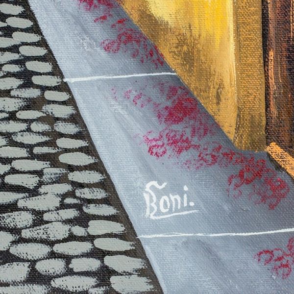 Alternate image for Signed Painting of a Guatemalan Street in Jewel Colors School of Christ Church Barrio
