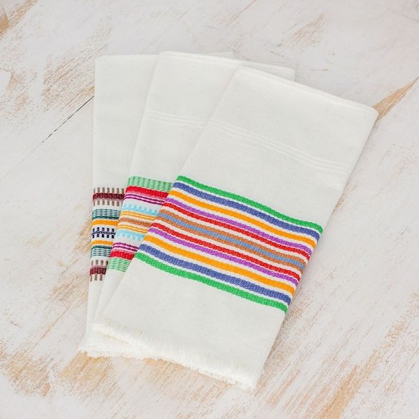 Alternate image for Striped Multicolor 100 Cotton Dishtowels Set of 3 Celebration
