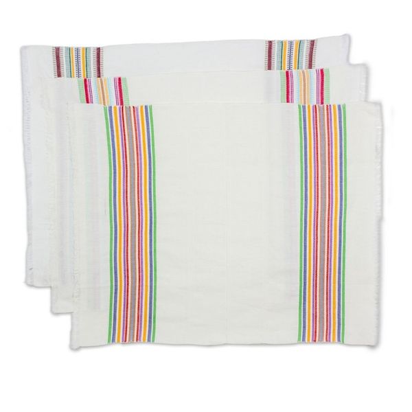 Alternate image for Striped Multicolor 100 Cotton Dishtowels Set of 3 Celebration