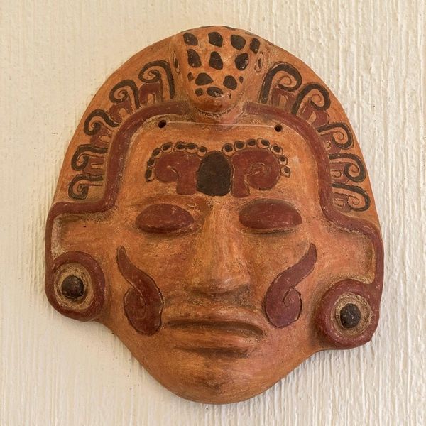 Alternate image for Archaeological Ceramic Wall Mask Maya Crocodile Priest