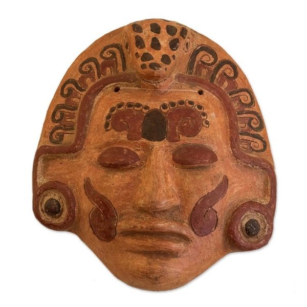 Alternate image for Archaeological Ceramic Wall Mask Maya Crocodile Priest