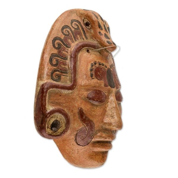 Alternate image for Archaeological Ceramic Wall Mask Maya Crocodile Priest