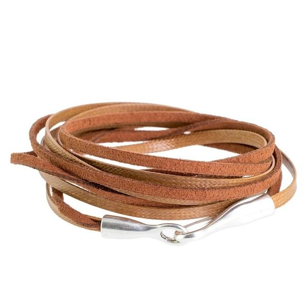 Alternate image for Brown Faux Leather Cord Bracelet from Guatemala Sepia Strands