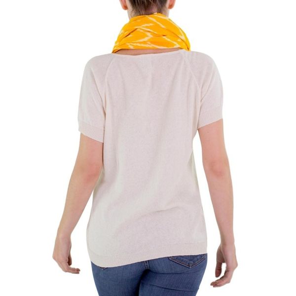 Alternate image for Hand Woven Cotton Infinity Scarf in Bright Yellow and White Maya Sunlight