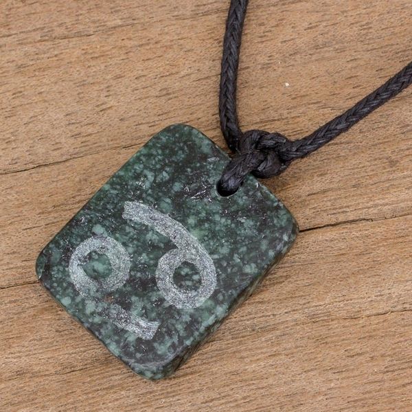 Alternate image for Jade Zodiac Cancer Pendant Necklace from Guatemala Verdant Cancer