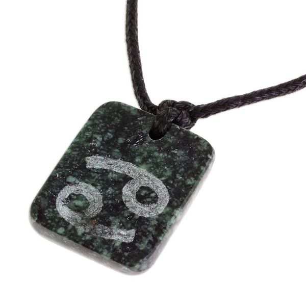 Alternate image for Jade Zodiac Cancer Pendant Necklace from Guatemala Verdant Cancer