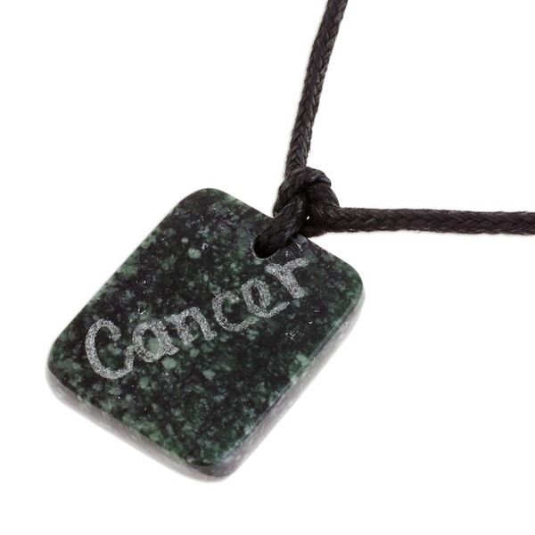 Alternate image for Jade Zodiac Cancer Pendant Necklace from Guatemala Verdant Cancer