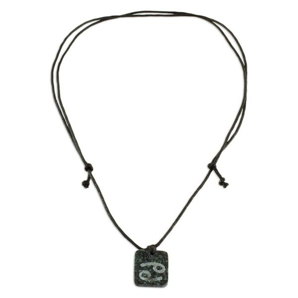 Alternate image for Jade Zodiac Cancer Pendant Necklace from Guatemala Verdant Cancer