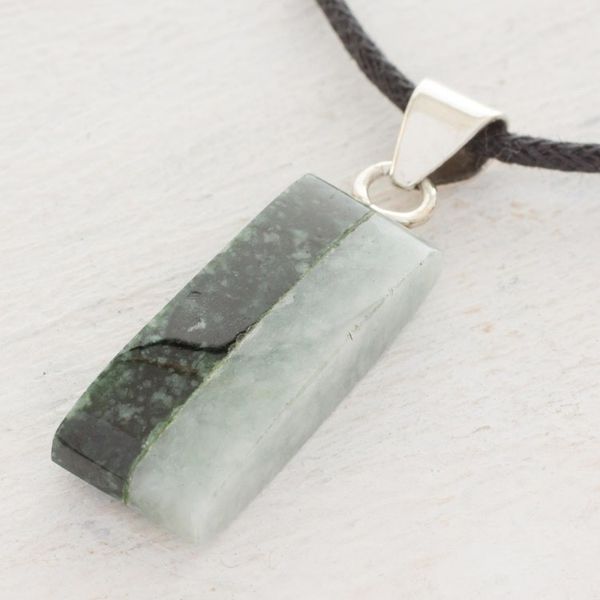 Alternate image for Artisan Crafted Cotton Cord Jade Pendant Necklace Life