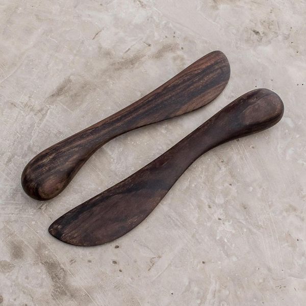 Alternate image for Handcrafted Modern Wood Serving Utensils Pair Peten Delicatessen