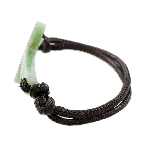 Alternate image for Cross-Shaped Apple Green Jade Bracelet from Guatemala Maya Faith in Apple Green