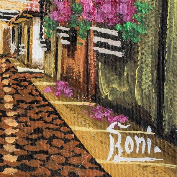 Alternate image for Nostalgic Small Scale Oil Painting of Antigua in Sepia Antigua Guatemala II