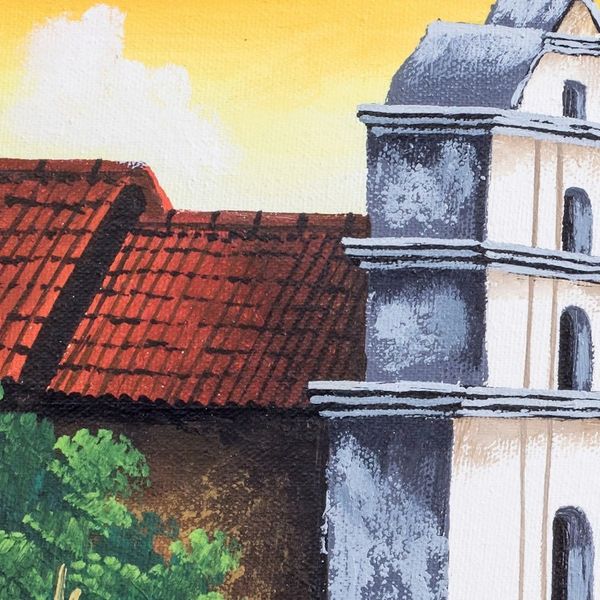 Alternate image for Signed Oil on Canvas Lake Atitlan Landscape Painting San Antonio Palopo II