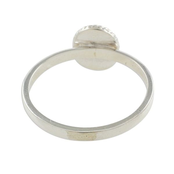 Alternate image for Apple Green Jade Solitaire Ring Crafted in Guatemala Oval Beauty