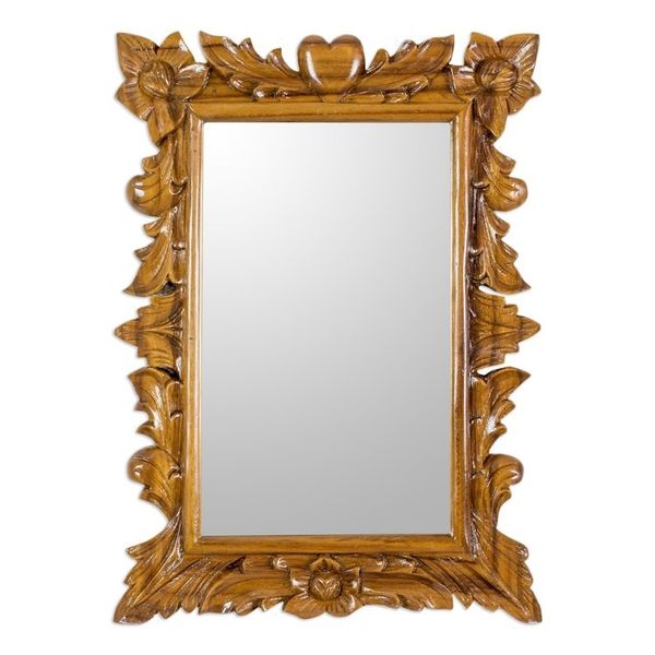 Alternate image for Guatemalan Fair Trade Flowers and Hearts Wood Wall Mirror Reflecting Love