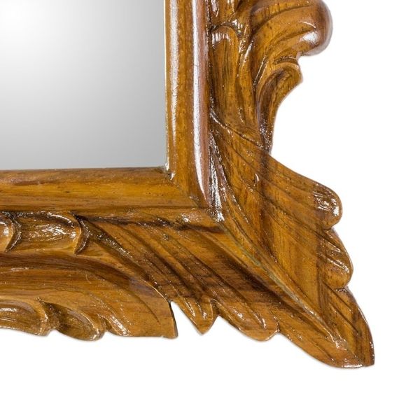 Alternate image for Guatemalan Fair Trade Flowers and Hearts Wood Wall Mirror Reflecting Love