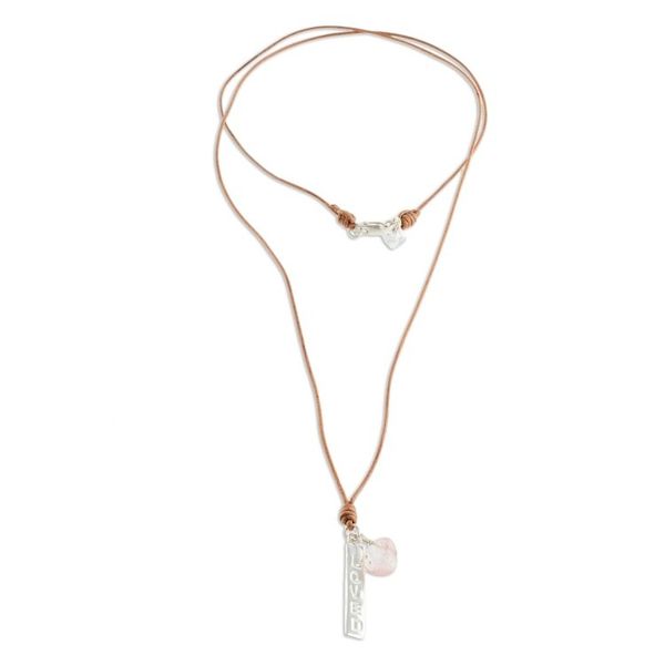 Alternate image for Romantic Rose Quartz Pendant Necklace from Guatemala Loved