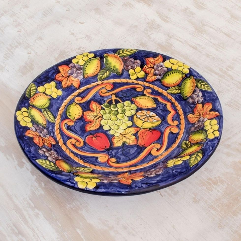 Ceramic serving plate 'Celestial Fruit'