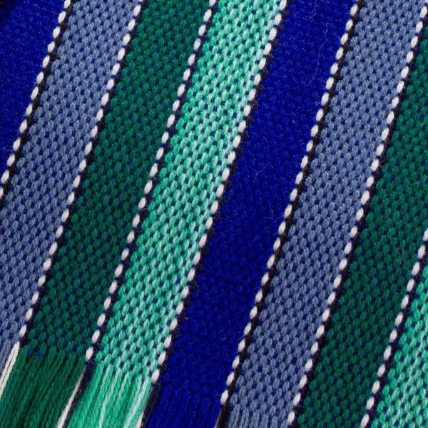 Alternate image for Set of Six Striped Cotton Placemats in Blue from Guatemala Colors of the Sea