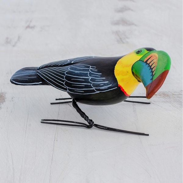 Alternate image for Ceramic Figurine of a Keel-Billed Toucan from Guatemala Keel-Billed Toucan