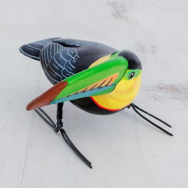 Alternate image for Ceramic Figurine of a Keel-Billed Toucan from Guatemala Keel-Billed Toucan