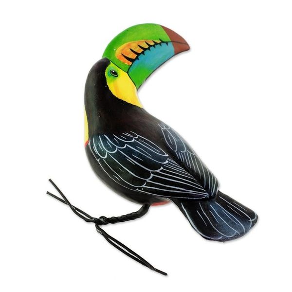 Alternate image for Ceramic Figurine of a Keel-Billed Toucan from Guatemala Keel-Billed Toucan