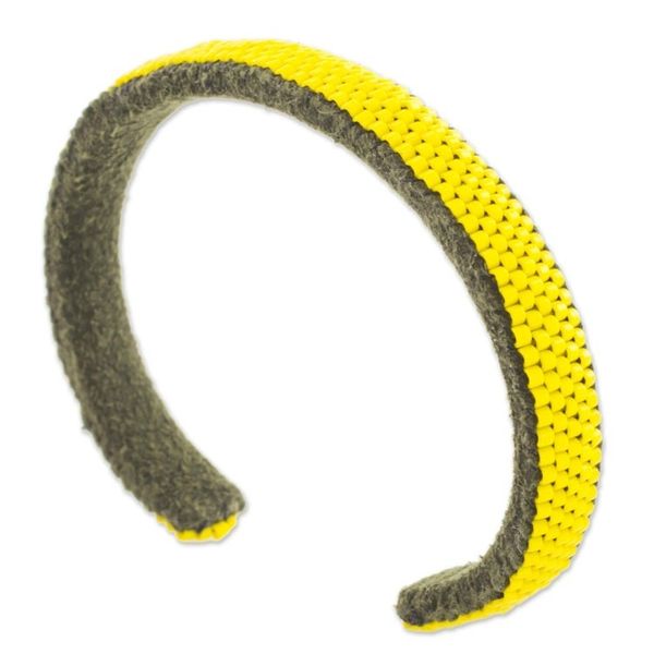 Alternate image for Glass Beaded Cuff Bracelet in Solid Yellow from El Salvador Beautiful Horizon in Yellow
