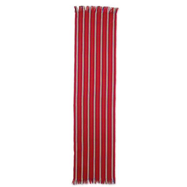 Alternate image for Red Striped 100 Cotton Table Runner from Guatemala Latin Festival