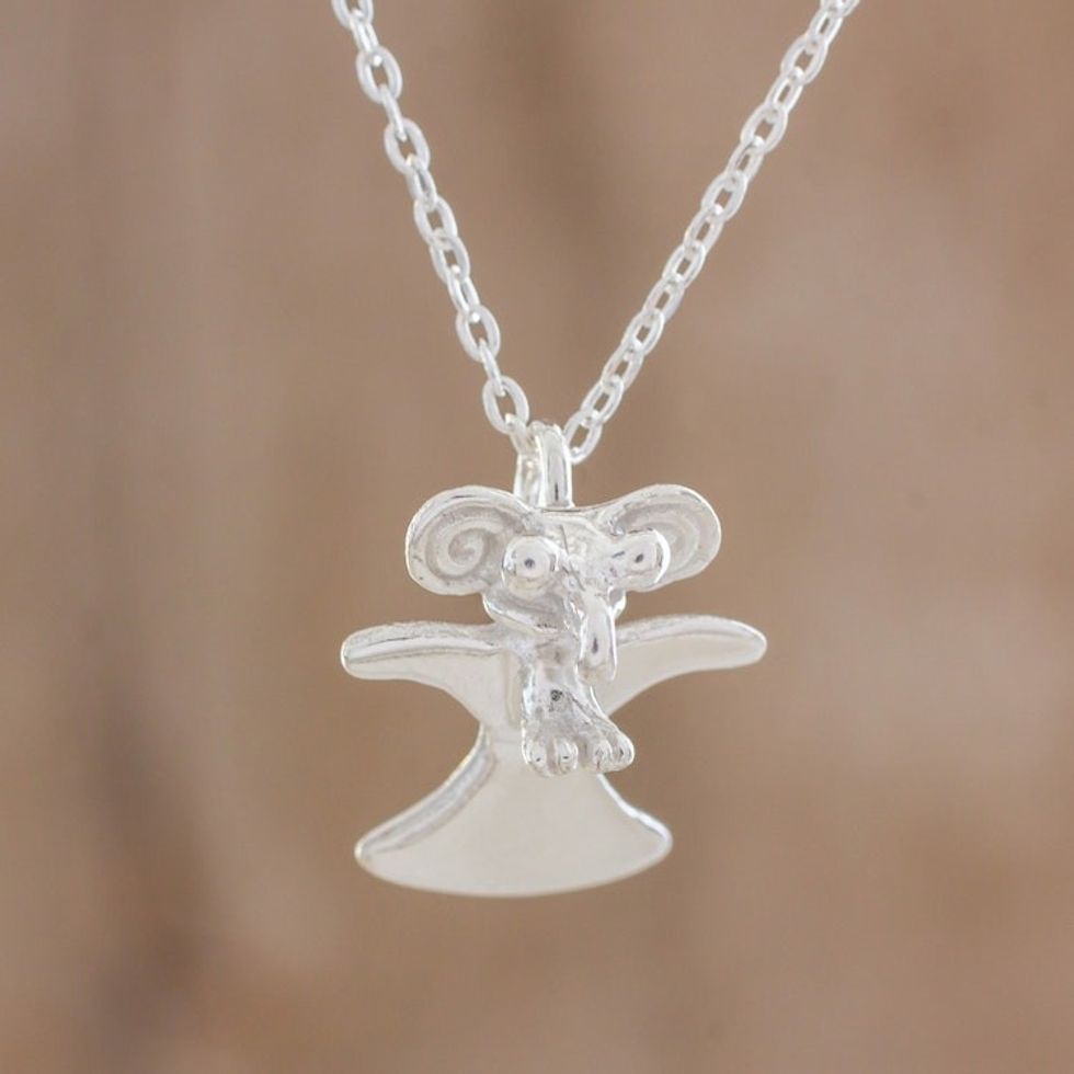 Handcrafted Sterling Silver Eagle Pendant Necklace 'Eagle in Flight'