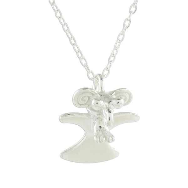 Alternate image for Handcrafted Sterling Silver Eagle Pendant Necklace Eagle in Flight