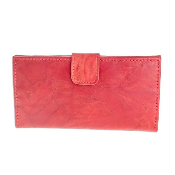 Alternate image for Multi-pocket Red Leather Wallet for Women Crimson Credit