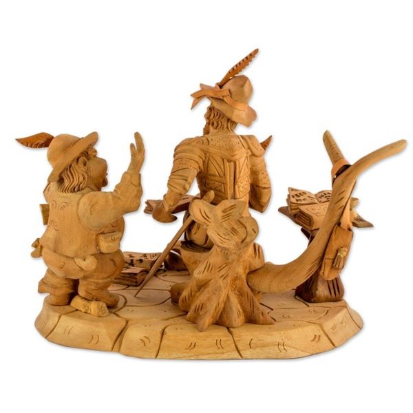 Alternate image for Cedar Wood Don Quixote and Sancho Panza Sculpture Quixote with Sancho Panza