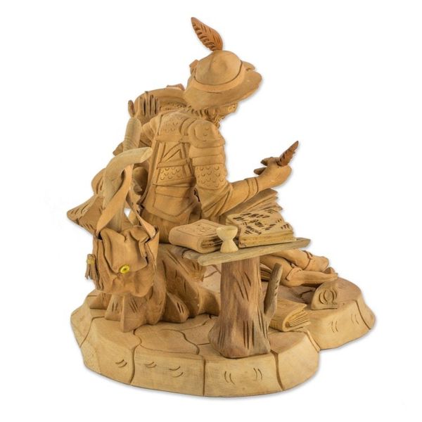 Alternate image for Cedar Wood Don Quixote and Sancho Panza Sculpture Quixote with Sancho Panza
