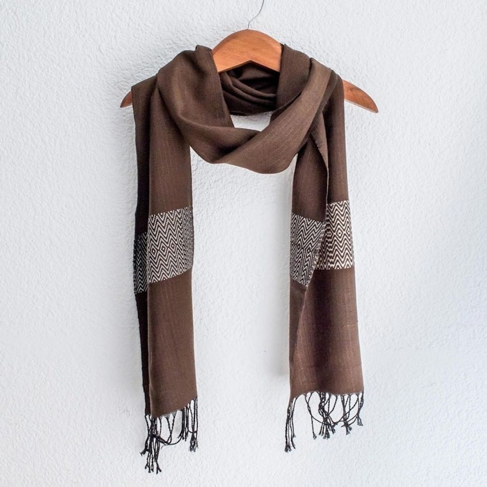 Cotton blend scarf 'Espresso Mountain'