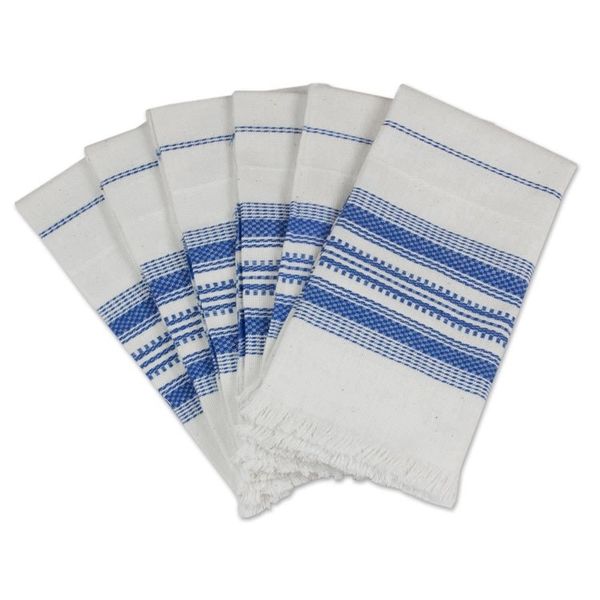 Alternate image for Striped 100 Cotton Napkins from Guatemala Set of 6 Cheerful Kitchen in Blue