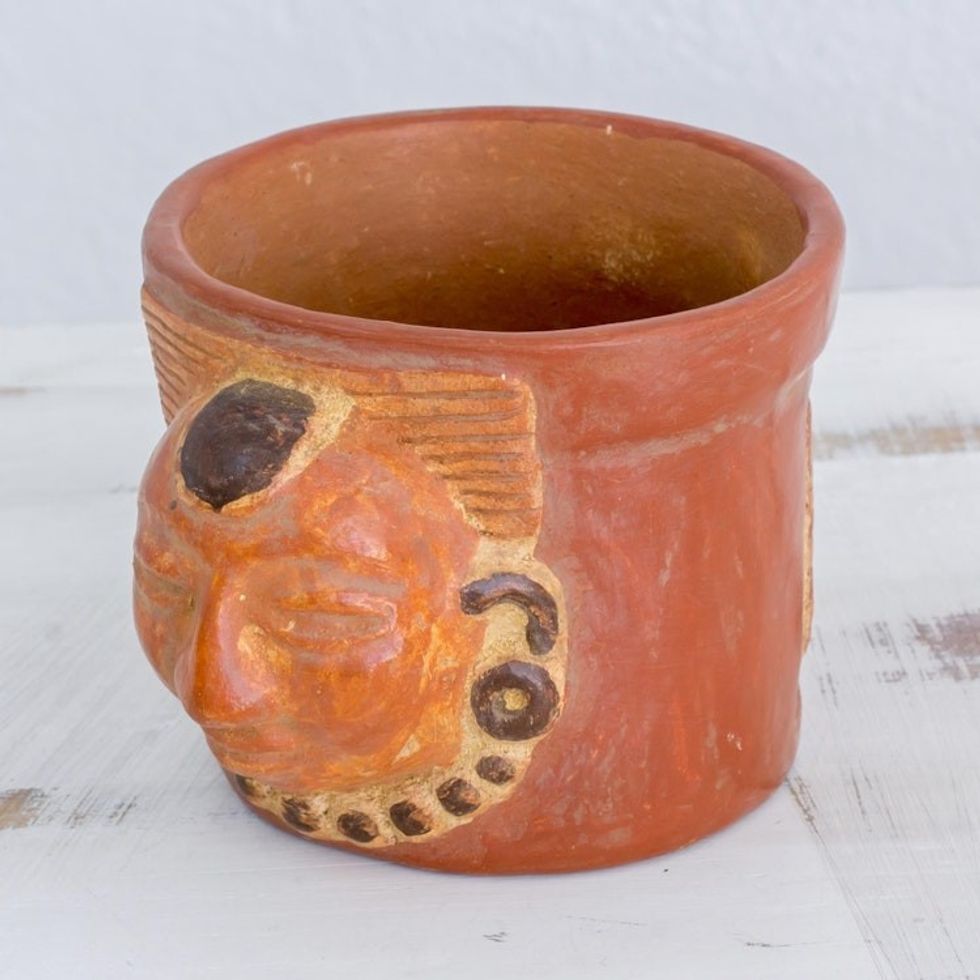 Handcrafted Ceramic Vase with Antiqued Finish 'Pibil King'