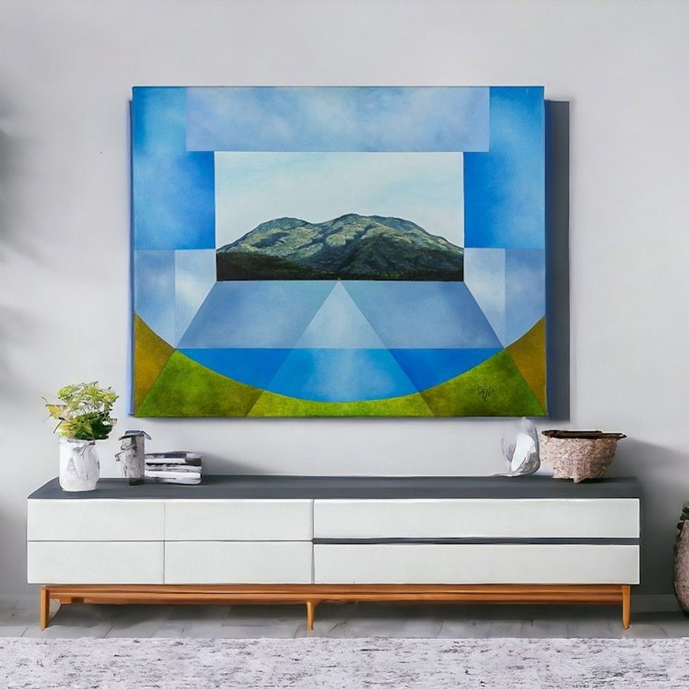 Signed Expressionist and Cubist Oil and Acrylic Painting 'Your Shadow'