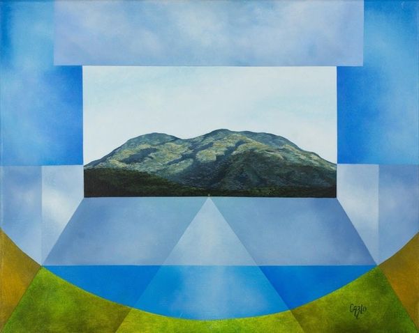 Alternate image for Signed Expressionist and Cubist Oil and Acrylic Painting Your Shadow