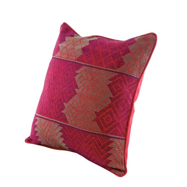 Alternate image for Maya Backstrap Loom Woven Red Cotton Cushion Cover Red Delight